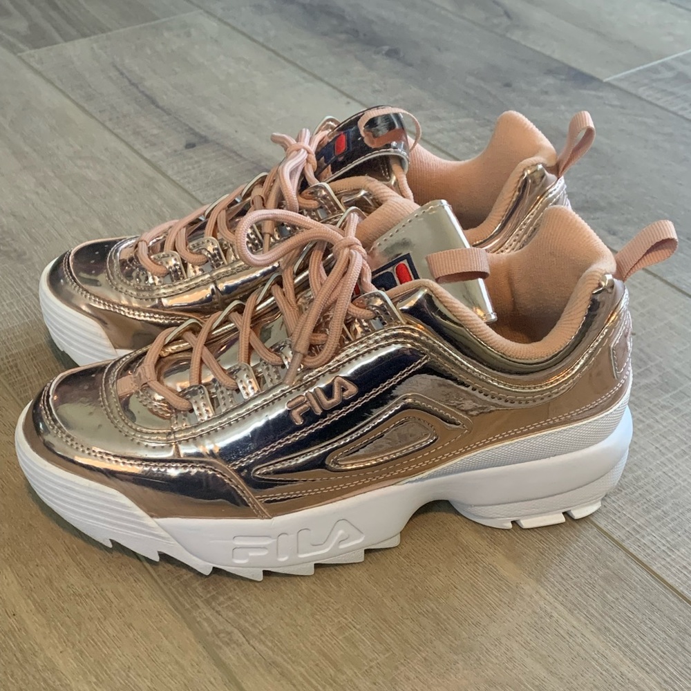 Women’s Rose Gold Fila Disruptor Sneaker